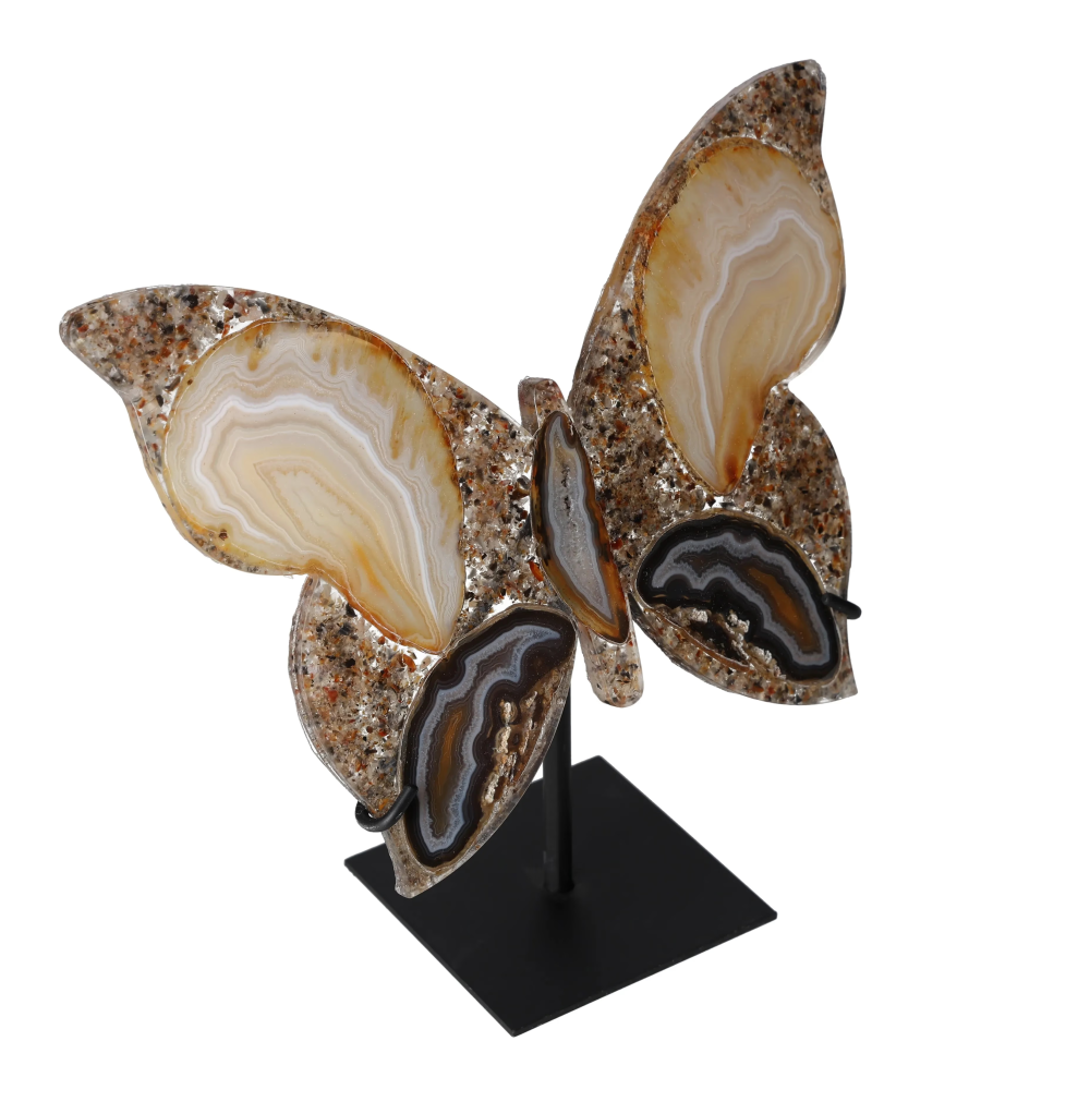 Agate Butterfly With Metal Base 628747