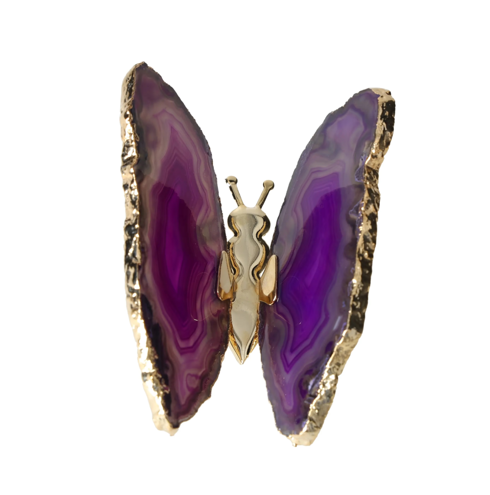 Agate Butterfly With Gold Trim 628778