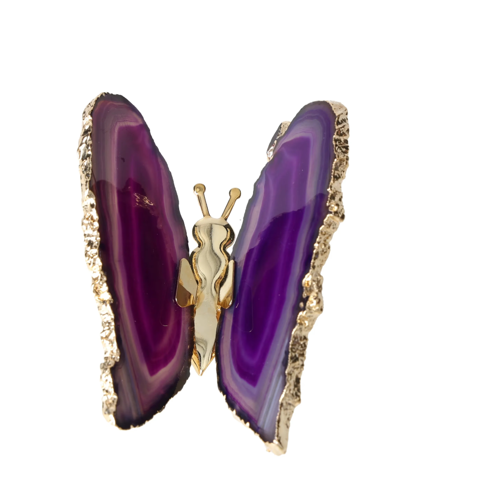 Agate Butterfly With Gold Trim 628808