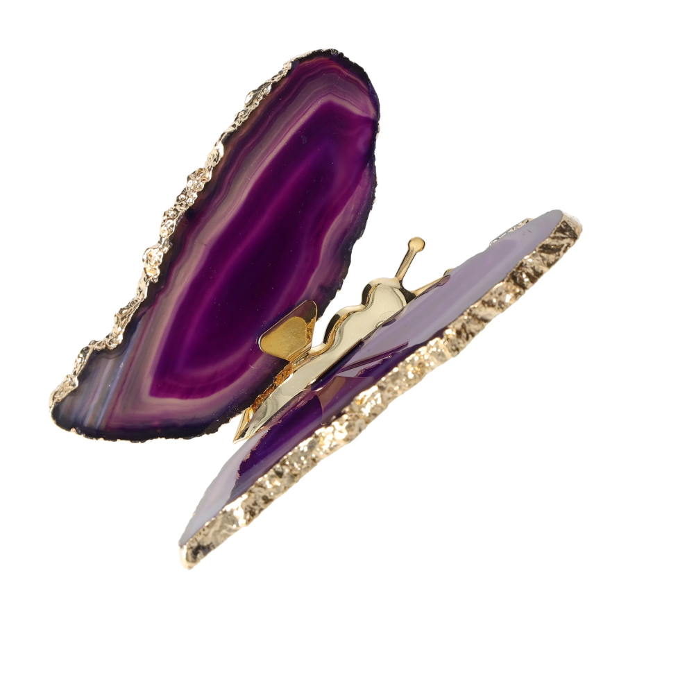 Agate Butterfly With Gold Trim 628808