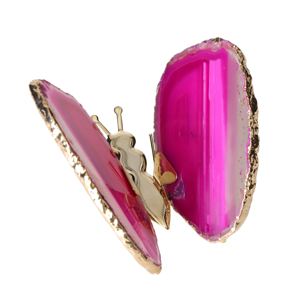 Agate Butterfly With Gold Trim 628891