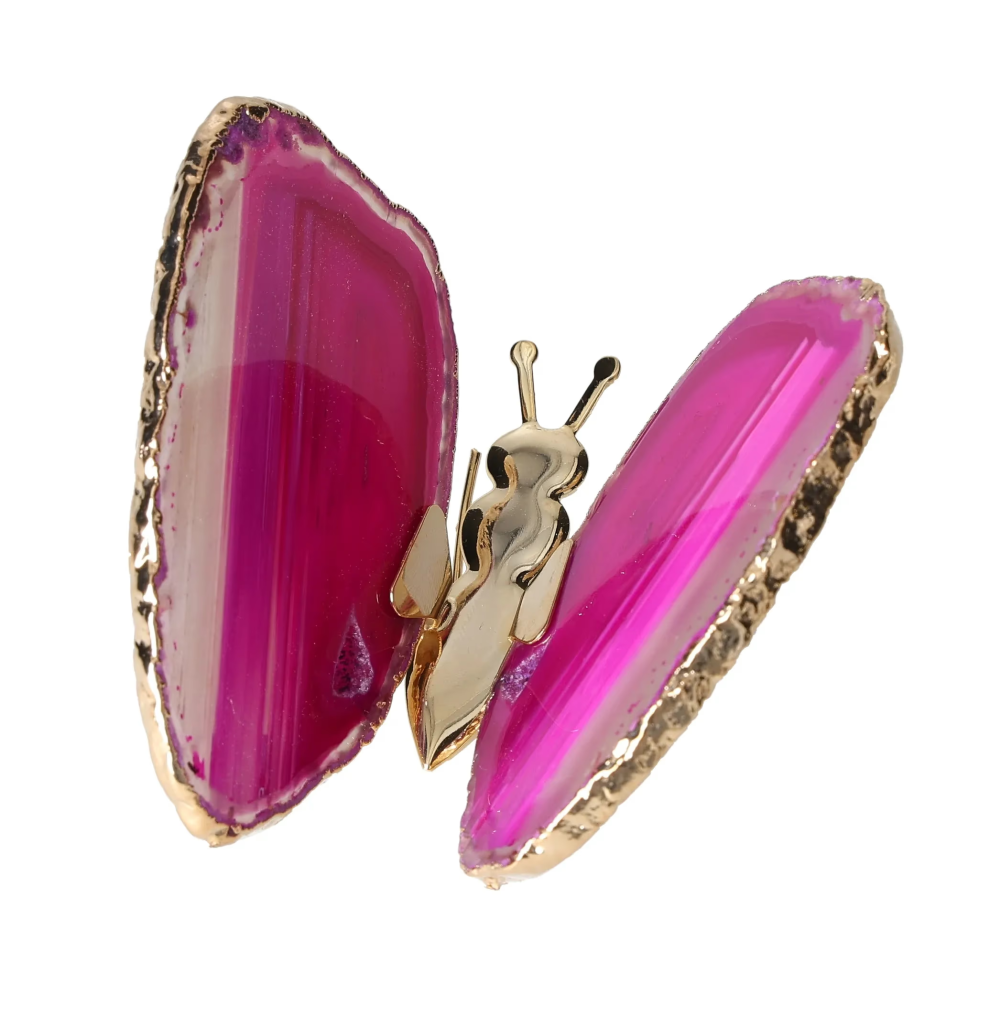 Agate Butterfly With Gold Trim 628891