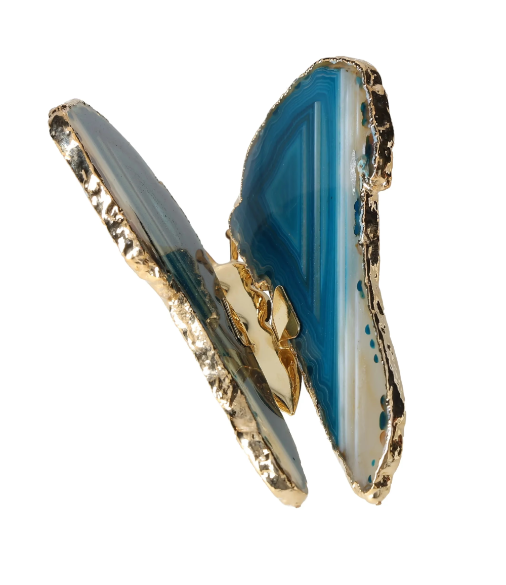 Agate Butterfly With Gold Trim 628914