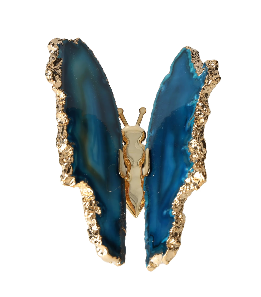 Agate Butterfly With Gold Trim 628921