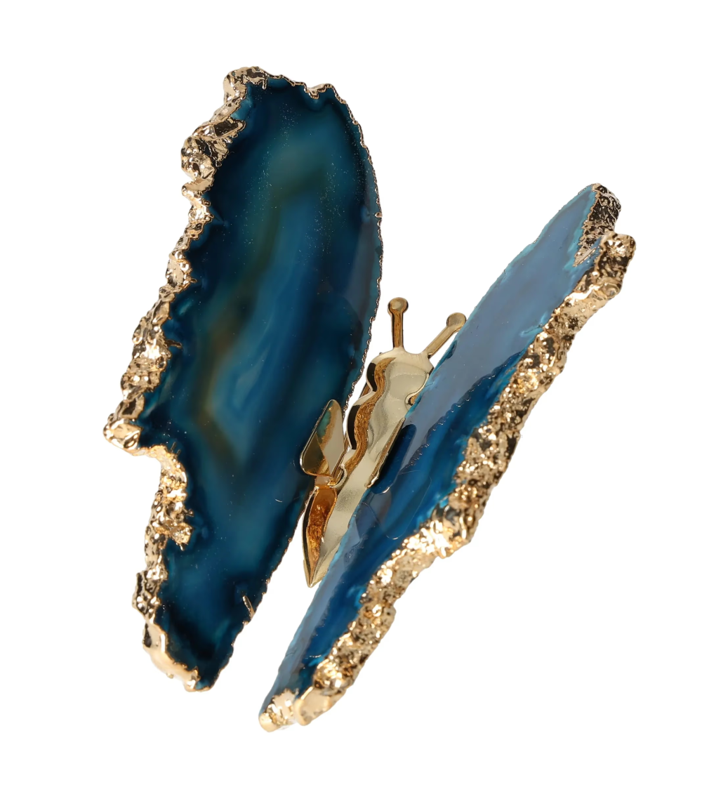 Agate Butterfly With Gold Trim 628921