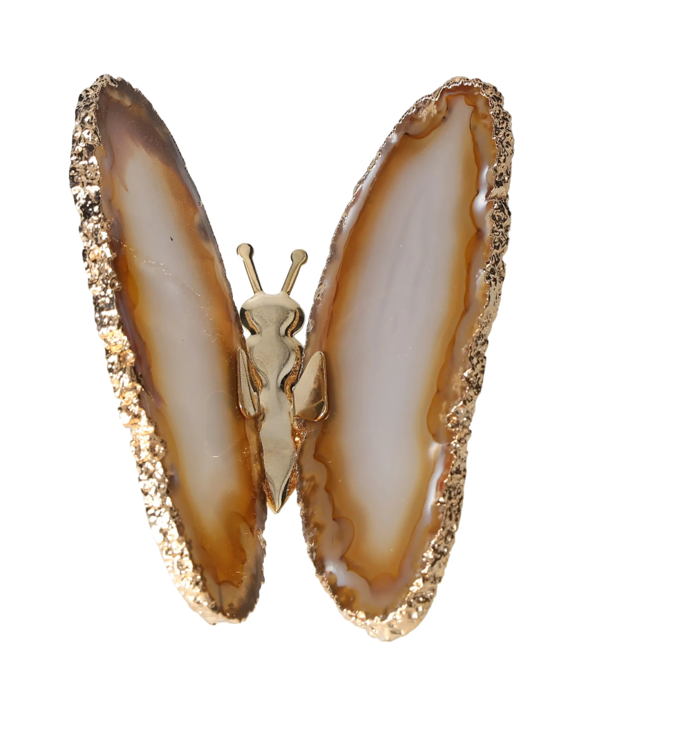 Agate Butterfly With Gold Trim 628952