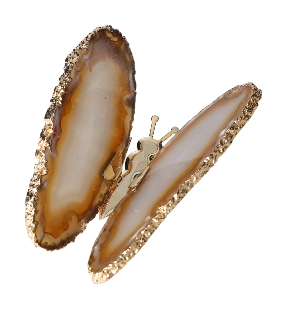 Agate Butterfly With Gold Trim 628952