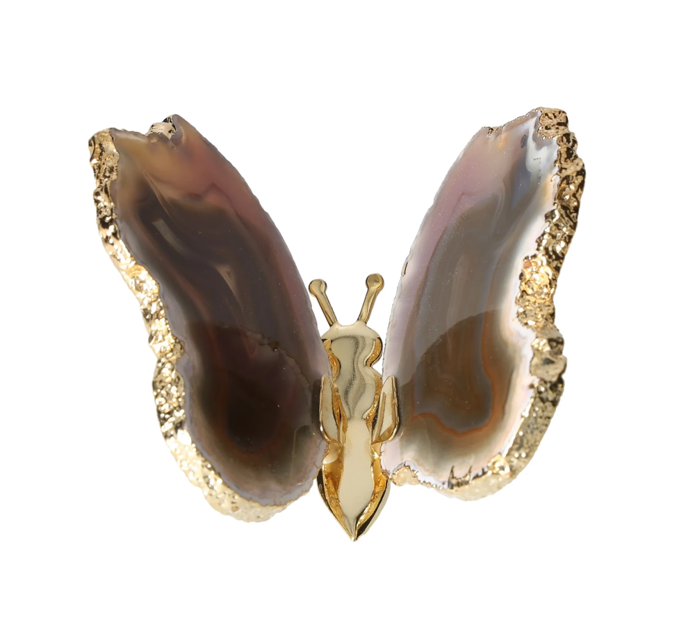 Agate Butterfly With Gold Trim 628983