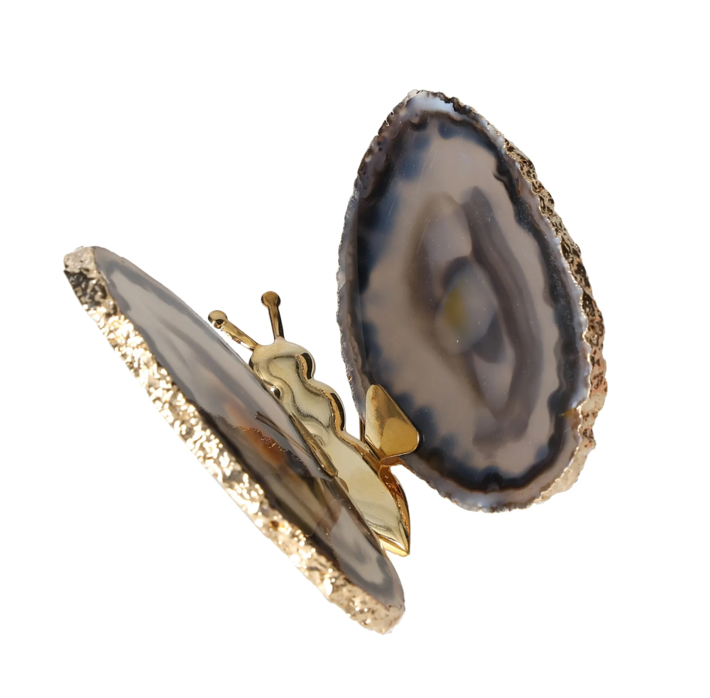 Agate Butterfly With Gold Trim 628990