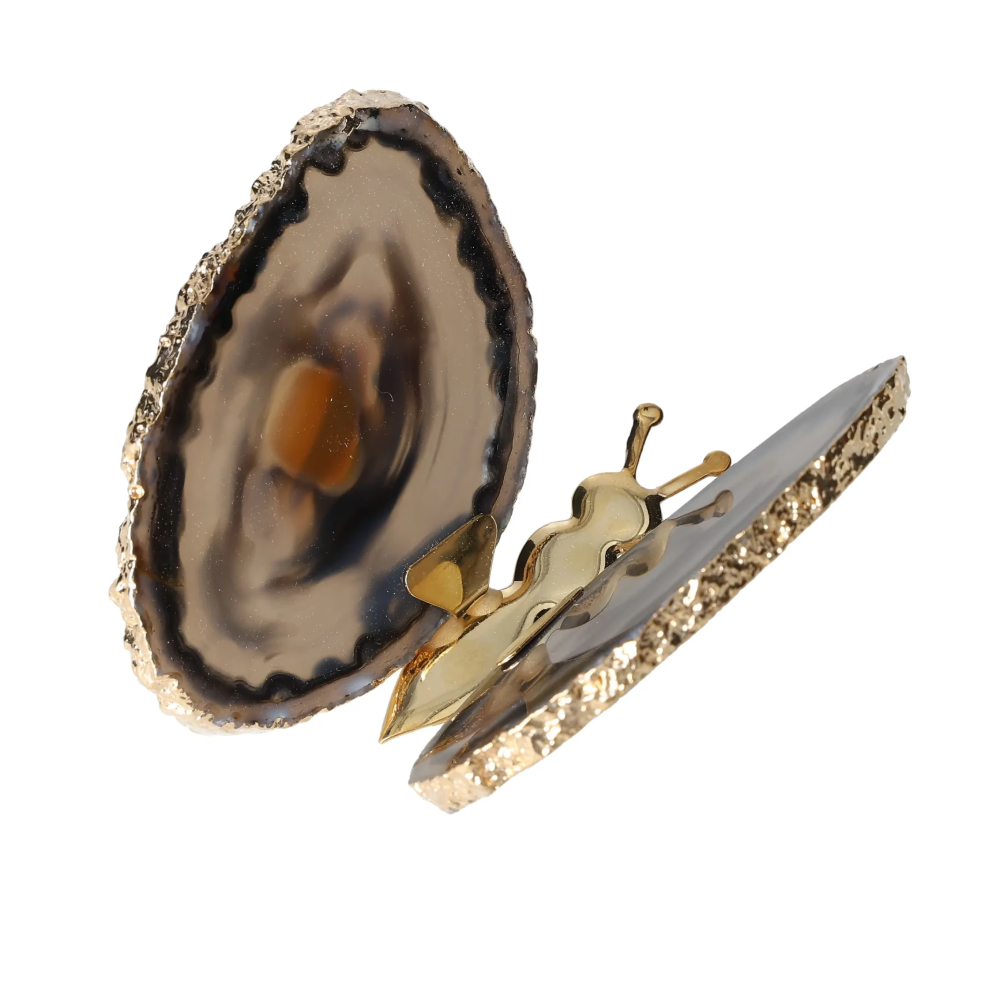 Agate Butterfly With Gold Trim 628990