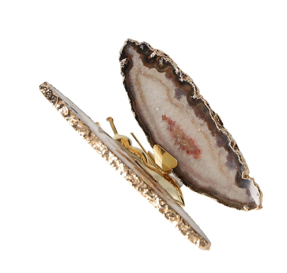 Agate Butterfly With Gold Trim 629003