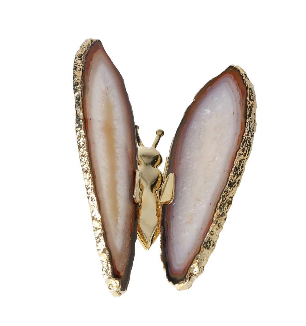 Agate Butterfly With Gold Trim 629034