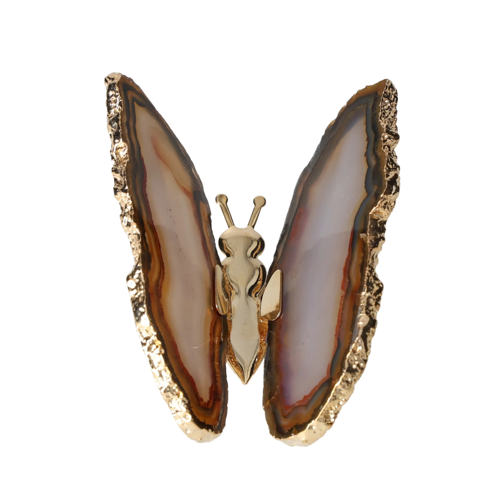 Agate Butterfly With Gold Trim 629041