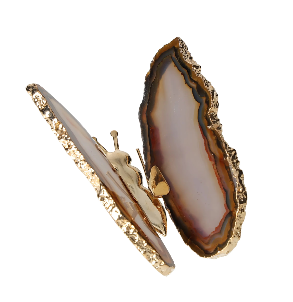 Agate Butterfly With Gold Trim 629041