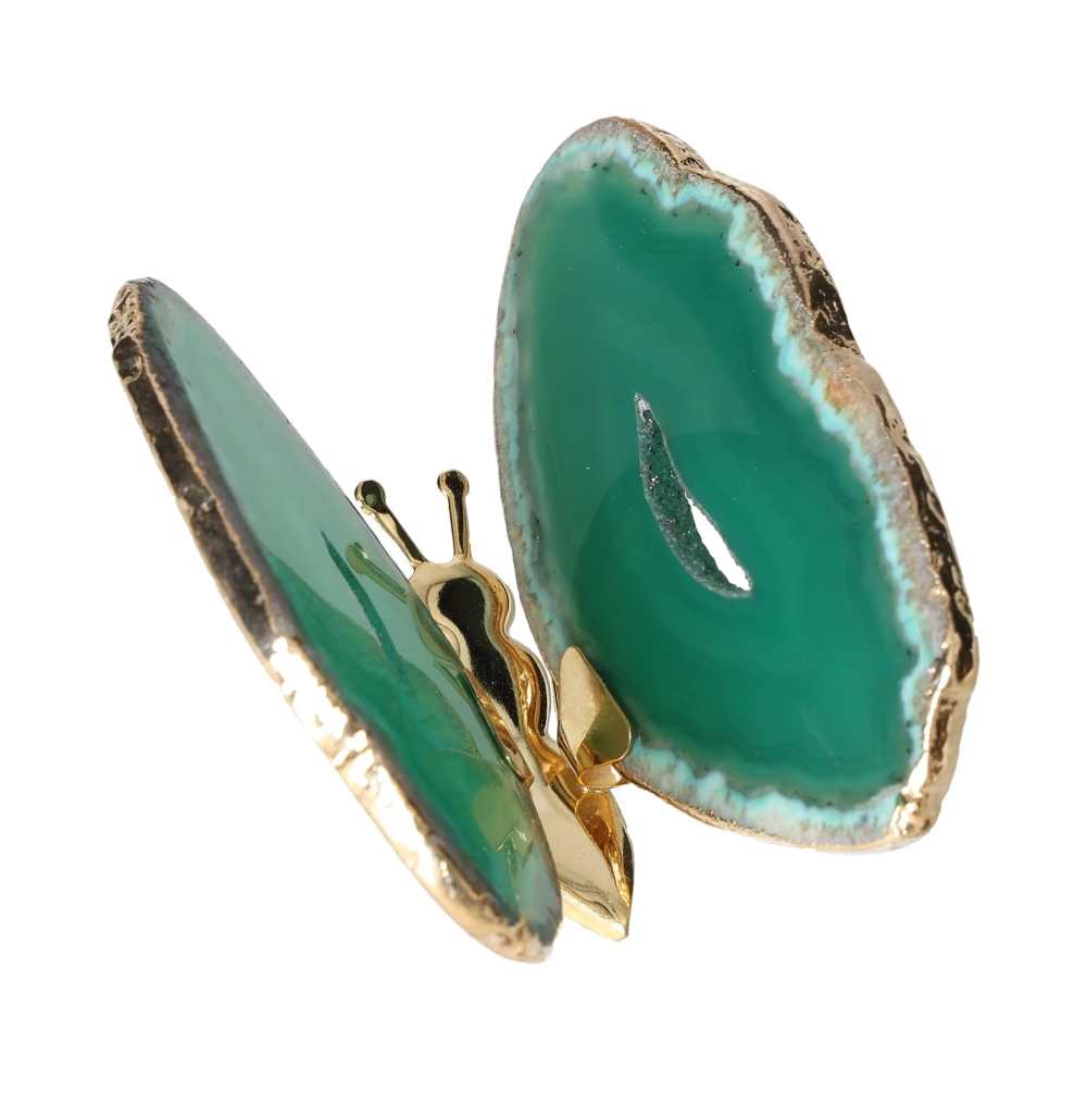 Agate Butterfly With Gold Trim 629058