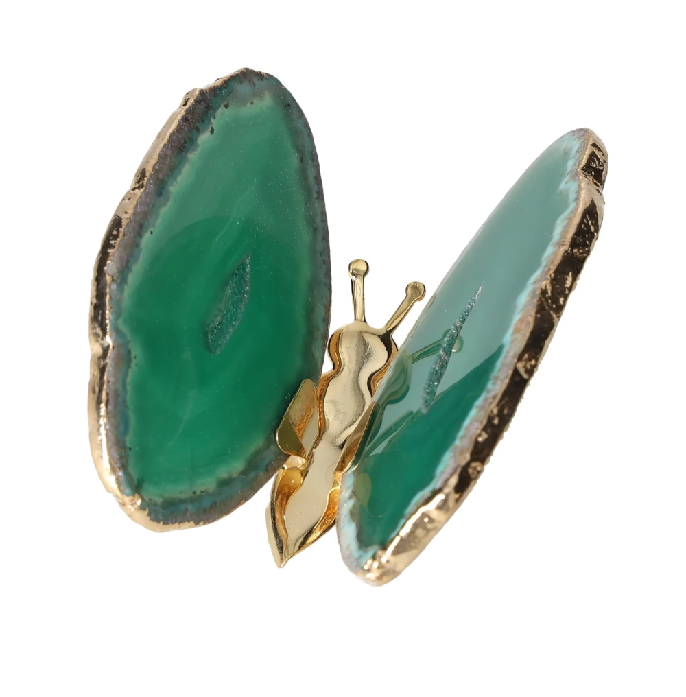 Agate Butterfly With Gold Trim 629058