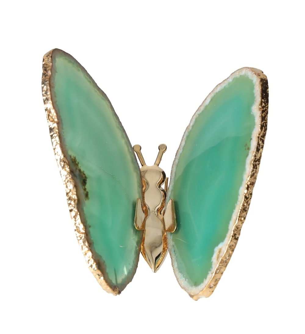 Agate Butterfly With Gold Trim 629065