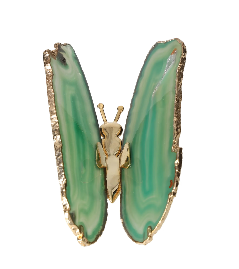 Agate Butterfly With Gold Trim 629072