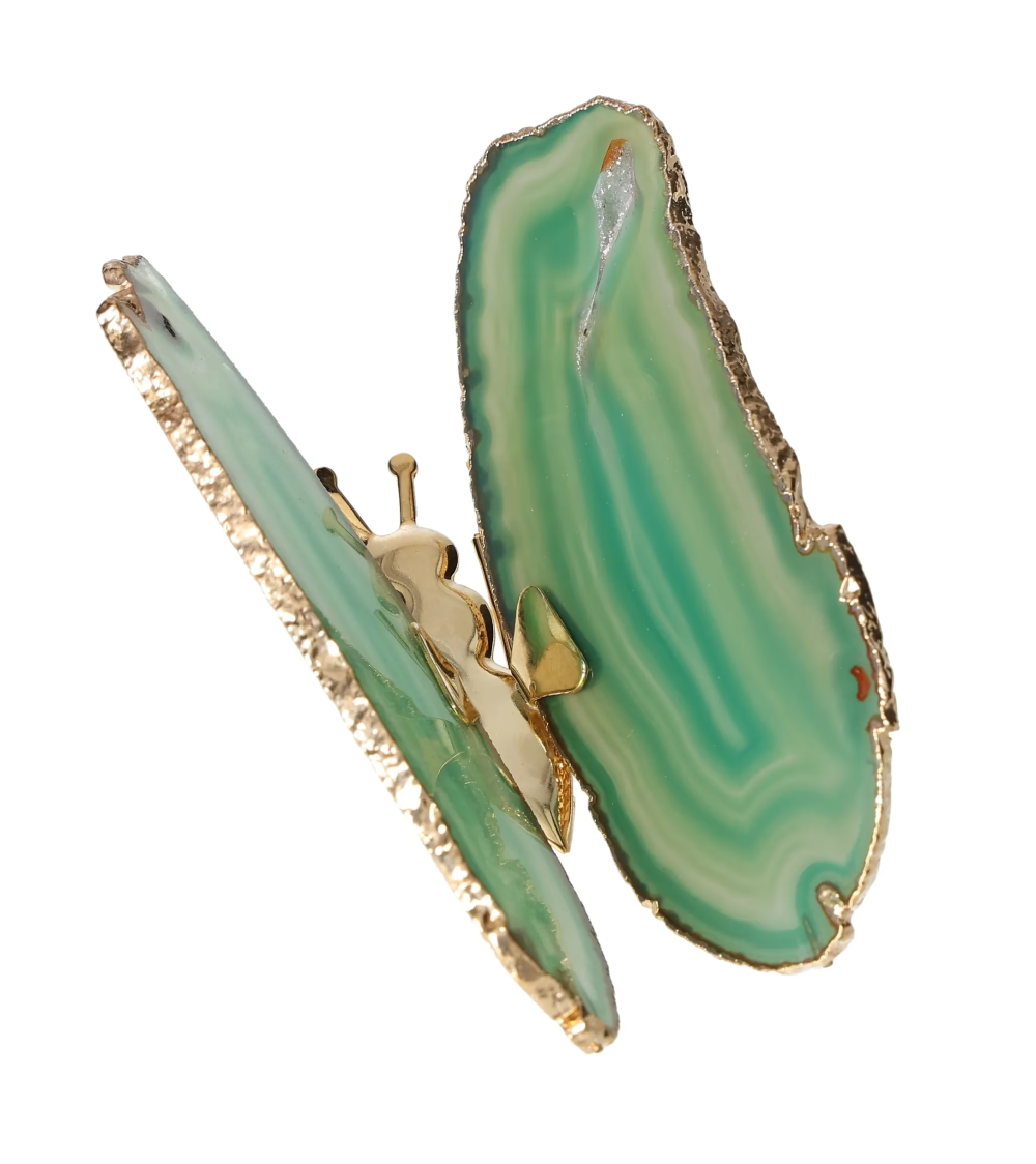 Agate Butterfly With Gold Trim 629072