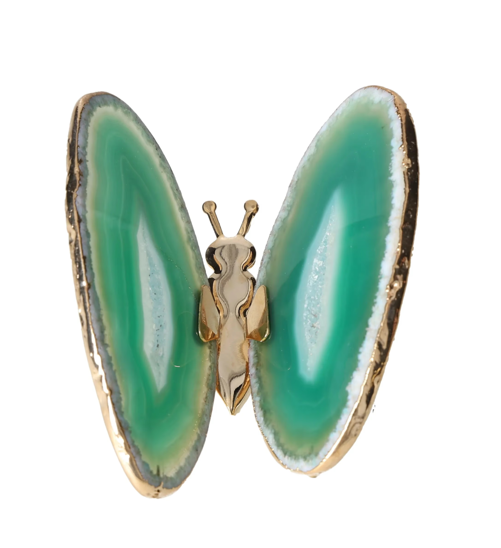 Agate Butterfly With Gold Trim 629096