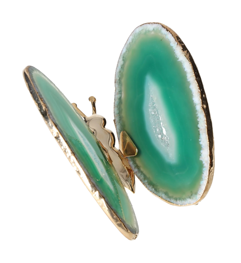 Agate Butterfly With Gold Trim 629096