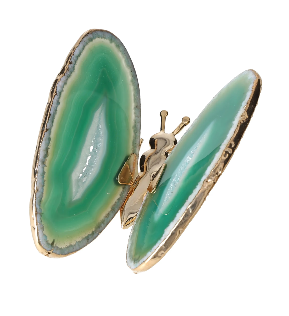 Agate Butterfly With Gold Trim 629096