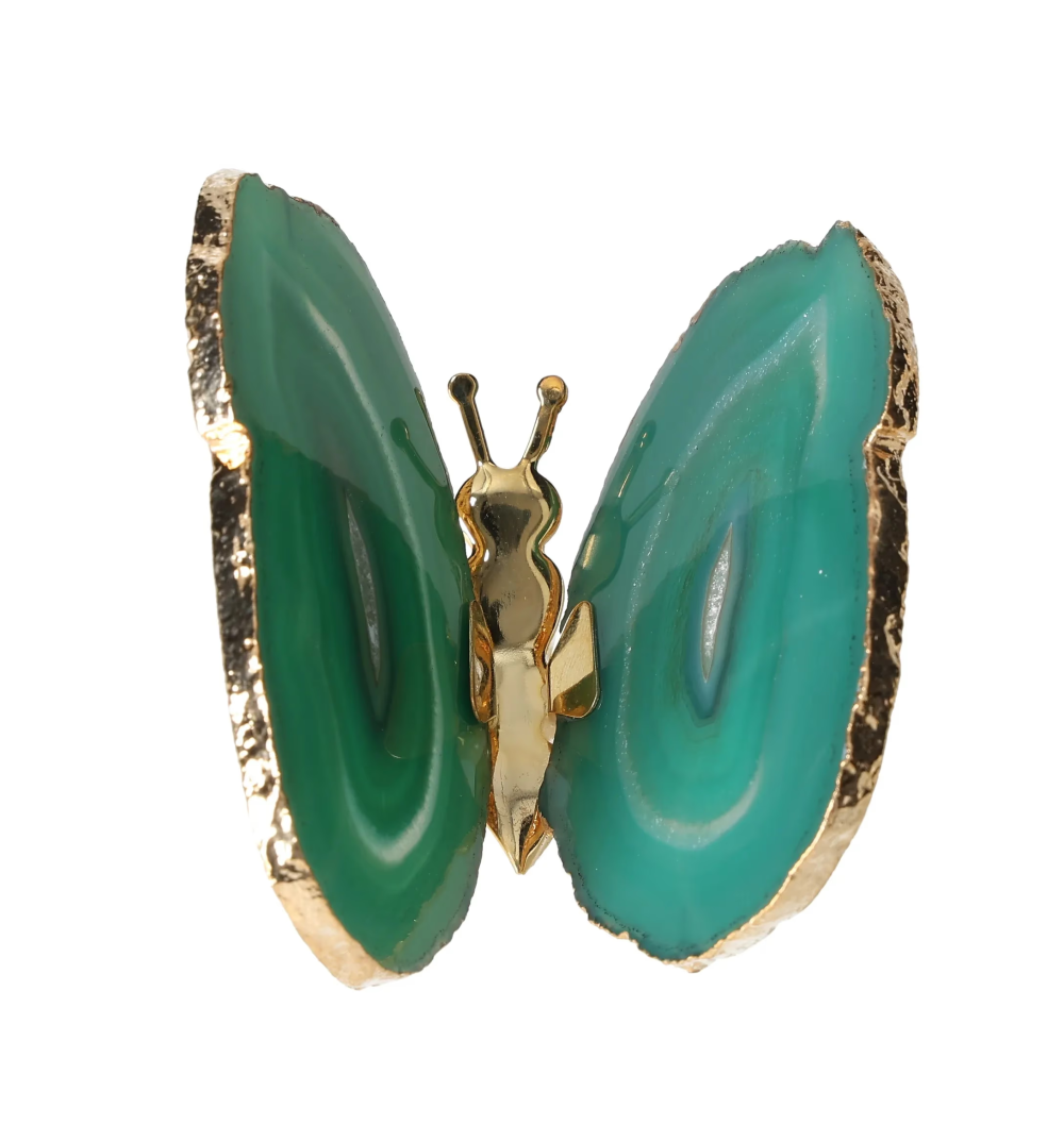 Agate Butterfly With Gold Trim 629126