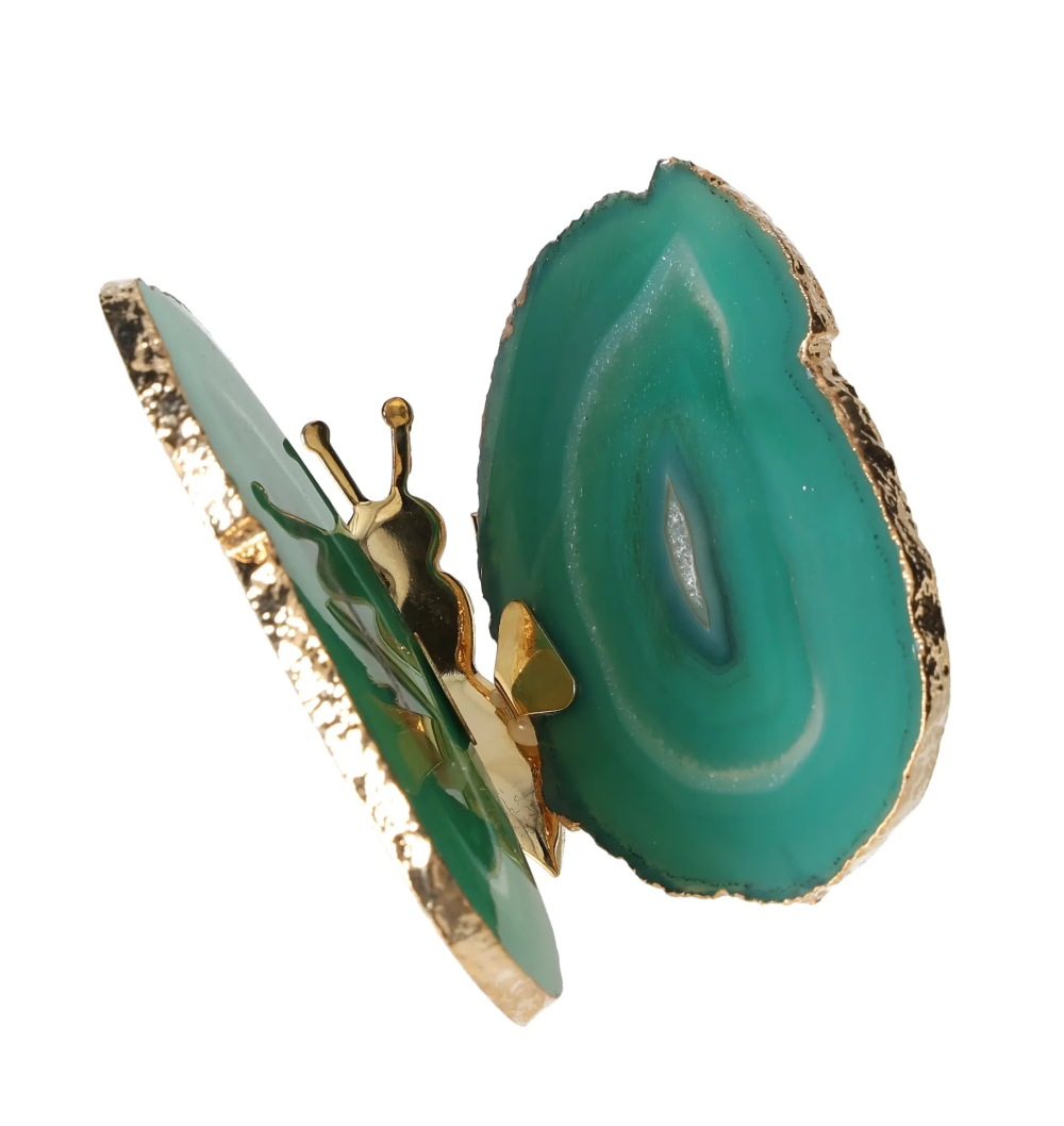 Agate Butterfly With Gold Trim 629126