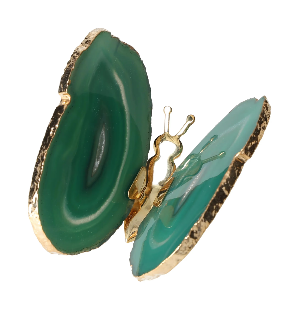 Agate Butterfly With Gold Trim 629126