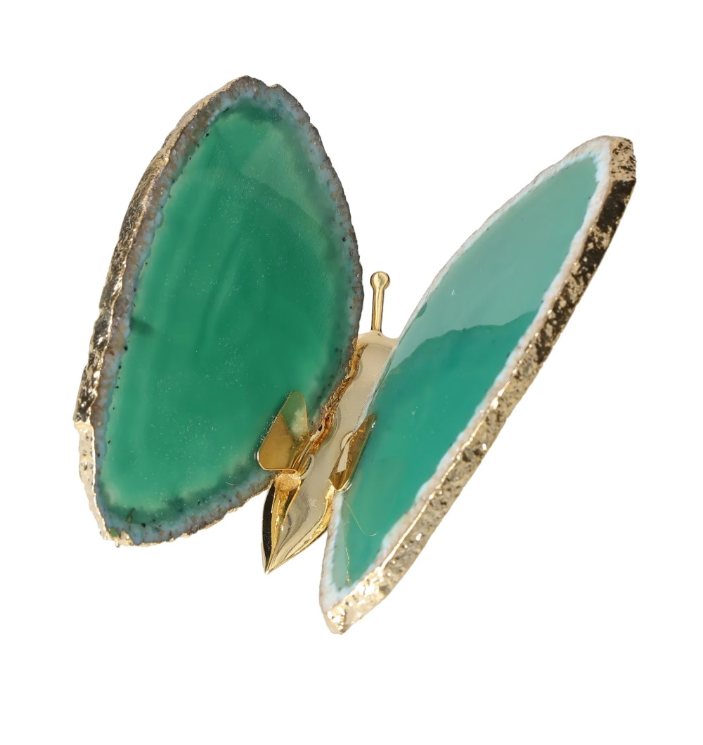 Agate Butterfly With Gold Trim 629140