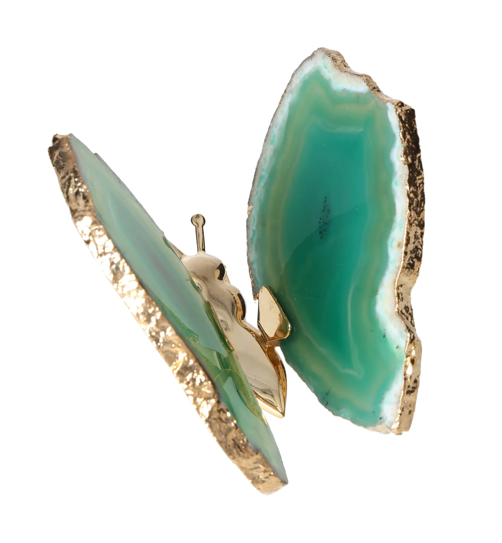 Agate Butterfly With Gold Trim 629164