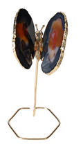 Agate Butterfly On Gold Metal Stand 629430
