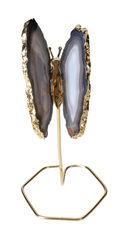 Agate Butterfly On Gold Metal Stand 629515