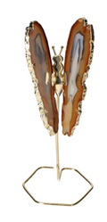 Agate Butterfly On Gold Metal Stand 629607