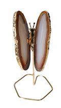 Agate Butterfly On Gold Metal Stand 629645