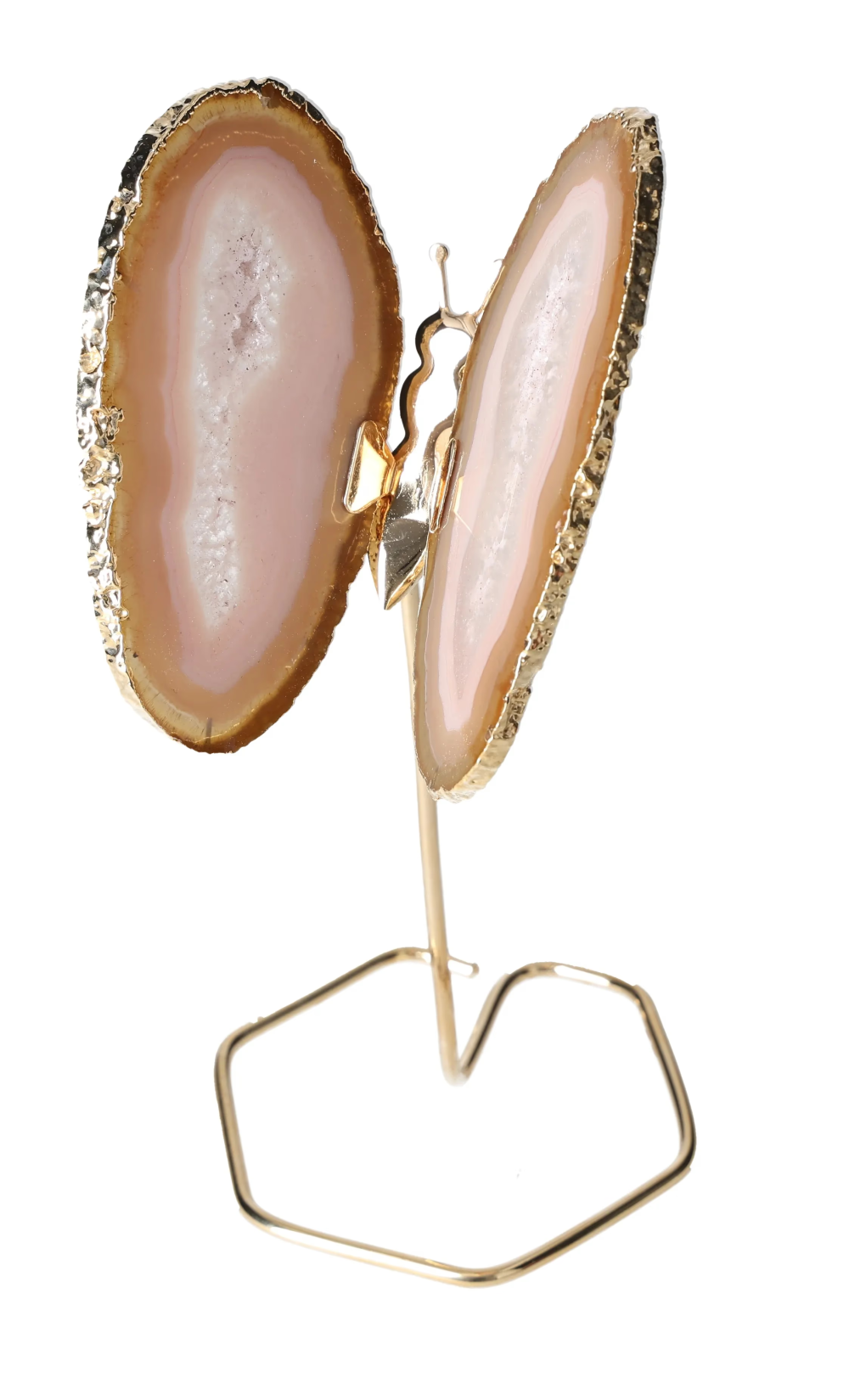 Agate Butterfly On Gold Metal Stand 629669