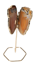 Agate Butterfly On Gold Metal Stand 629683
