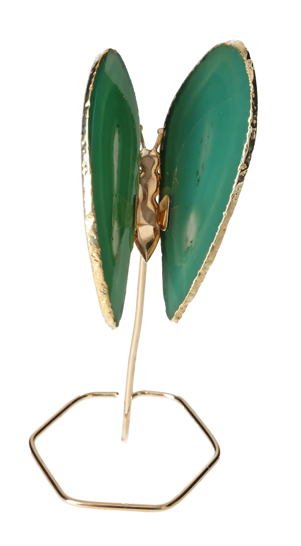 Agate Butterfly On Gold Metal Stand 629713