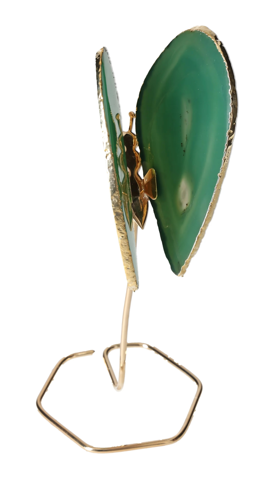 Agate Butterfly On Gold Metal Stand 629713
