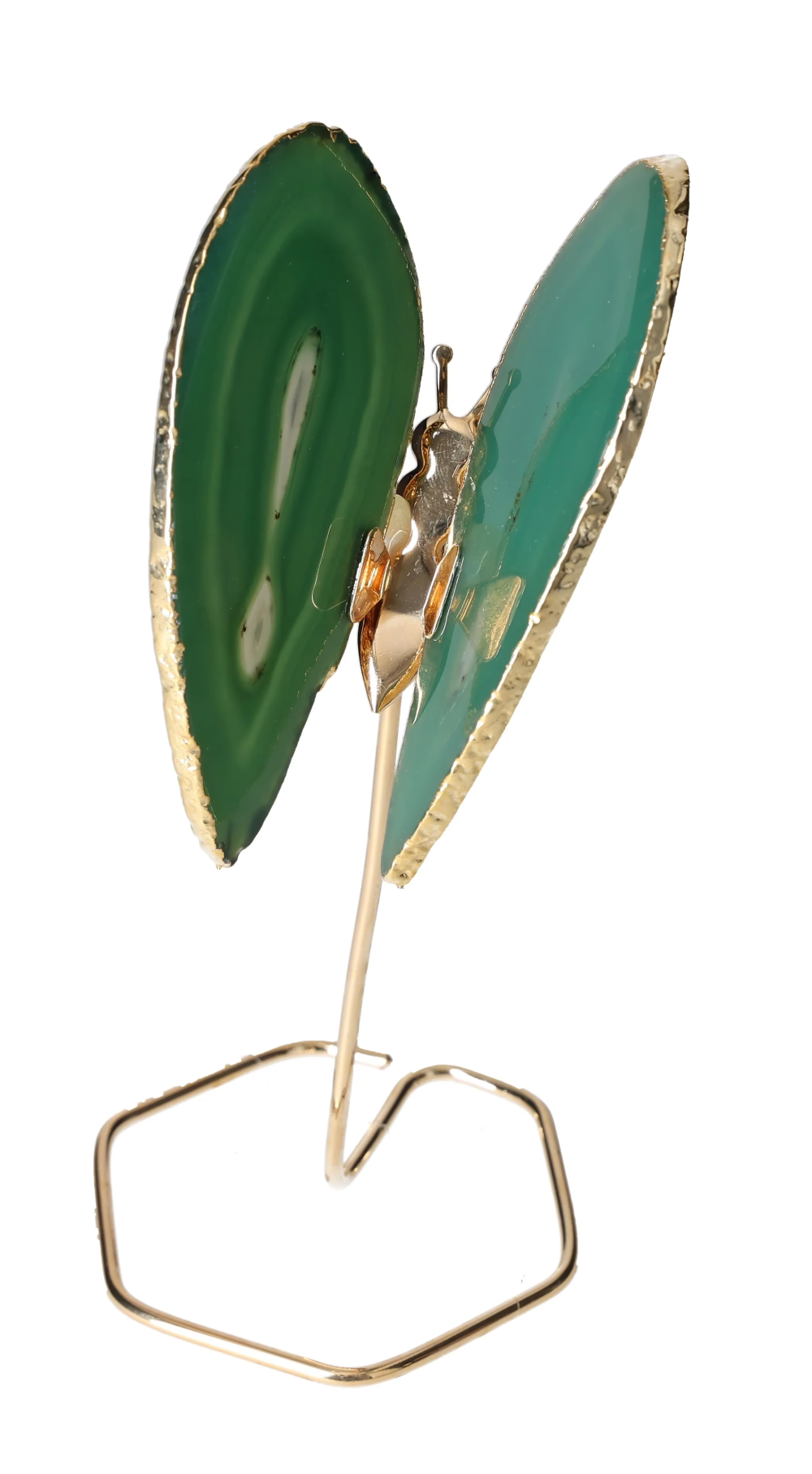 Agate Butterfly On Gold Metal Stand 629713