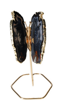 Agate Butterfly On Gold Metal Stand 629720