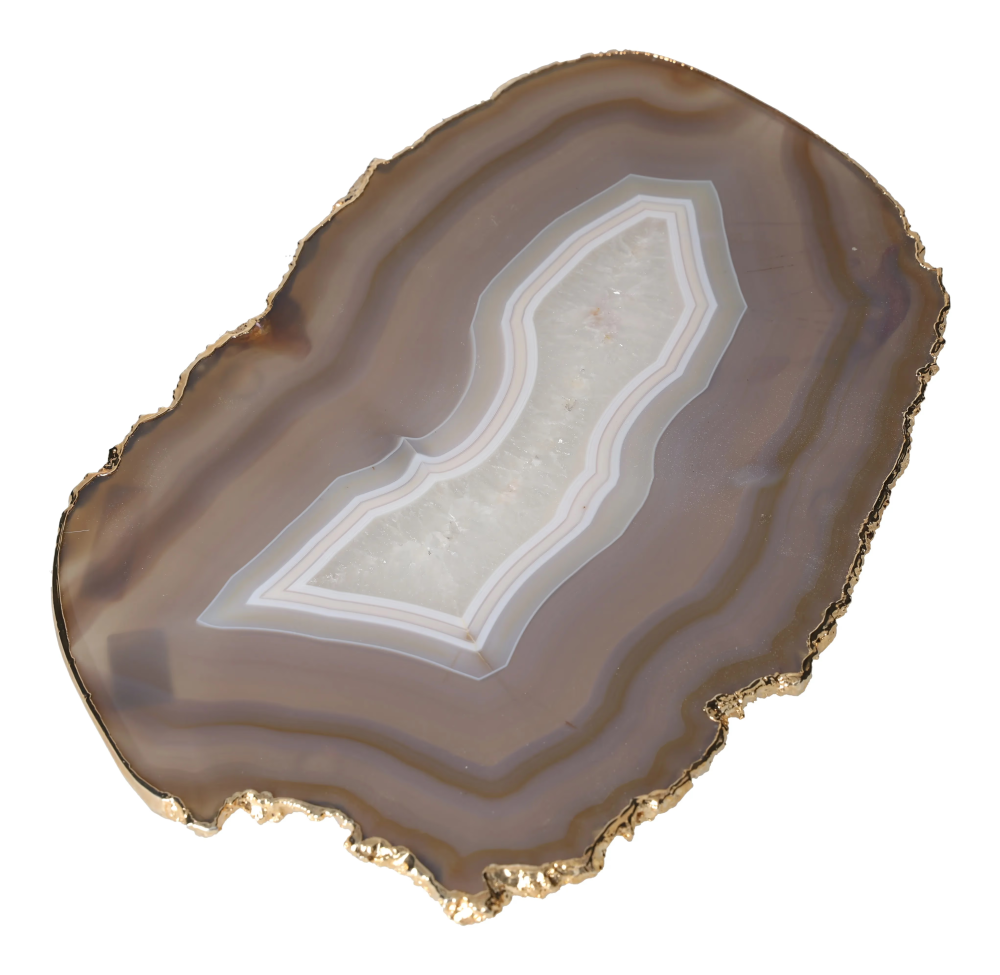 Agate Slab With Gold Rim 630955
