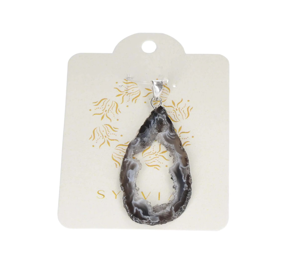 Agate Geode Slice Silver 632362 P30