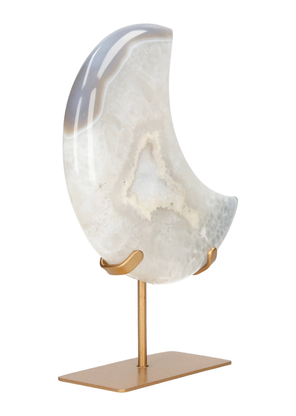 Agate Moon On Metal Stand 637336