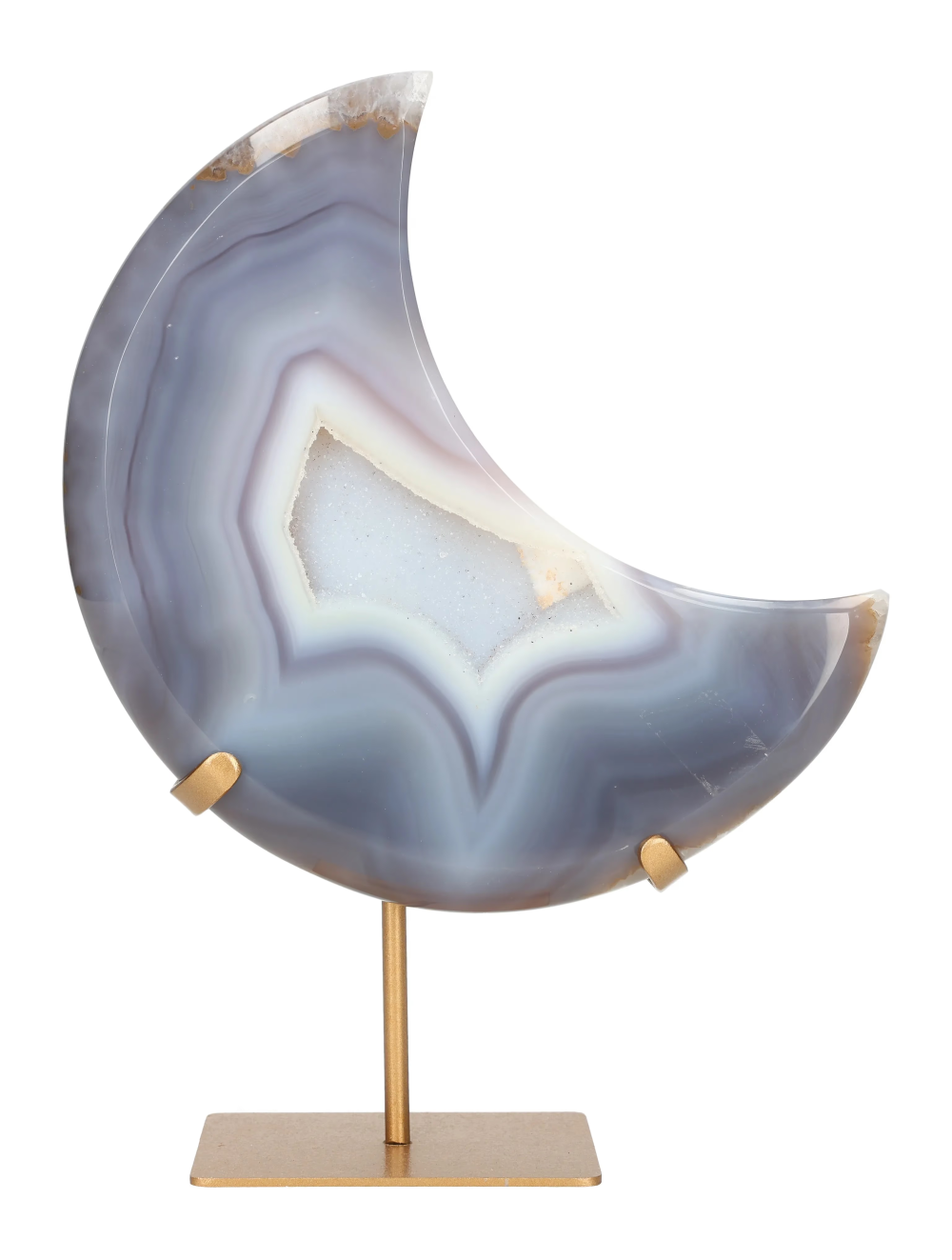 Agate Moon On Metal Stand 637343