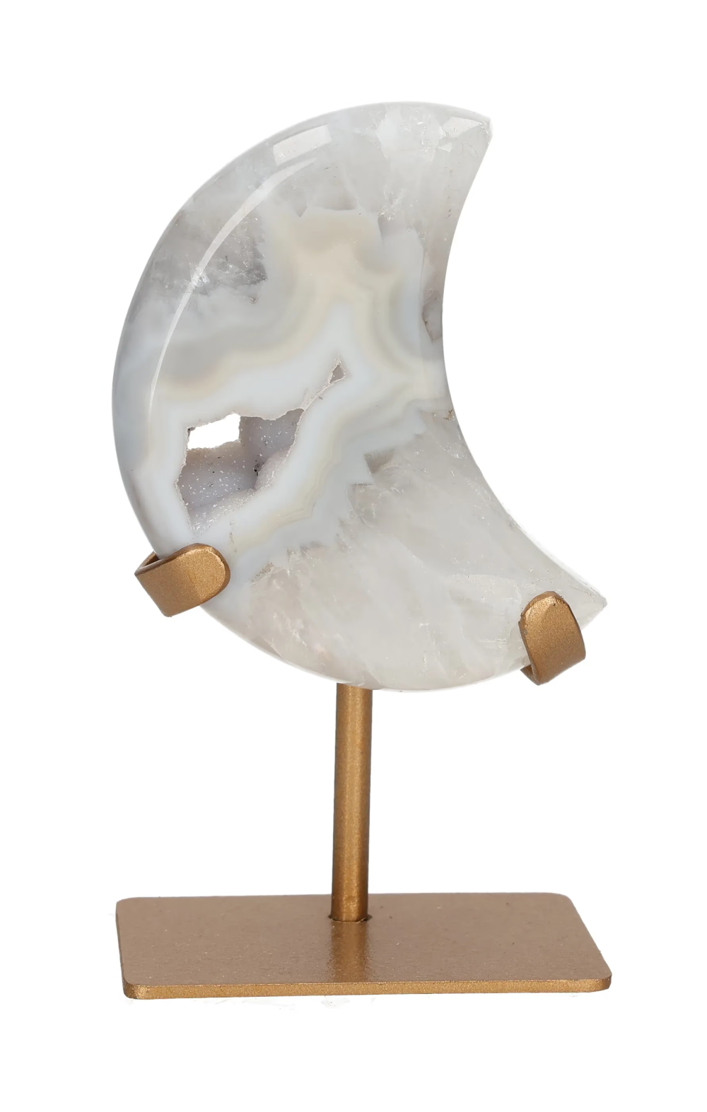 Agate Moon On Metal Stand 637374