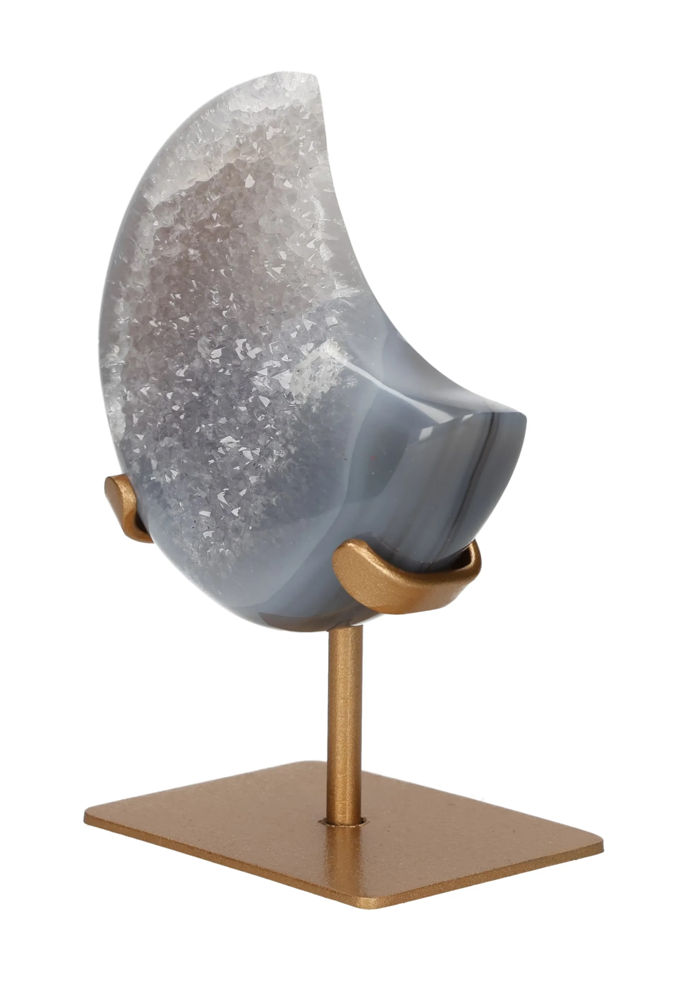 Agate Moon On Metal Stand 637398