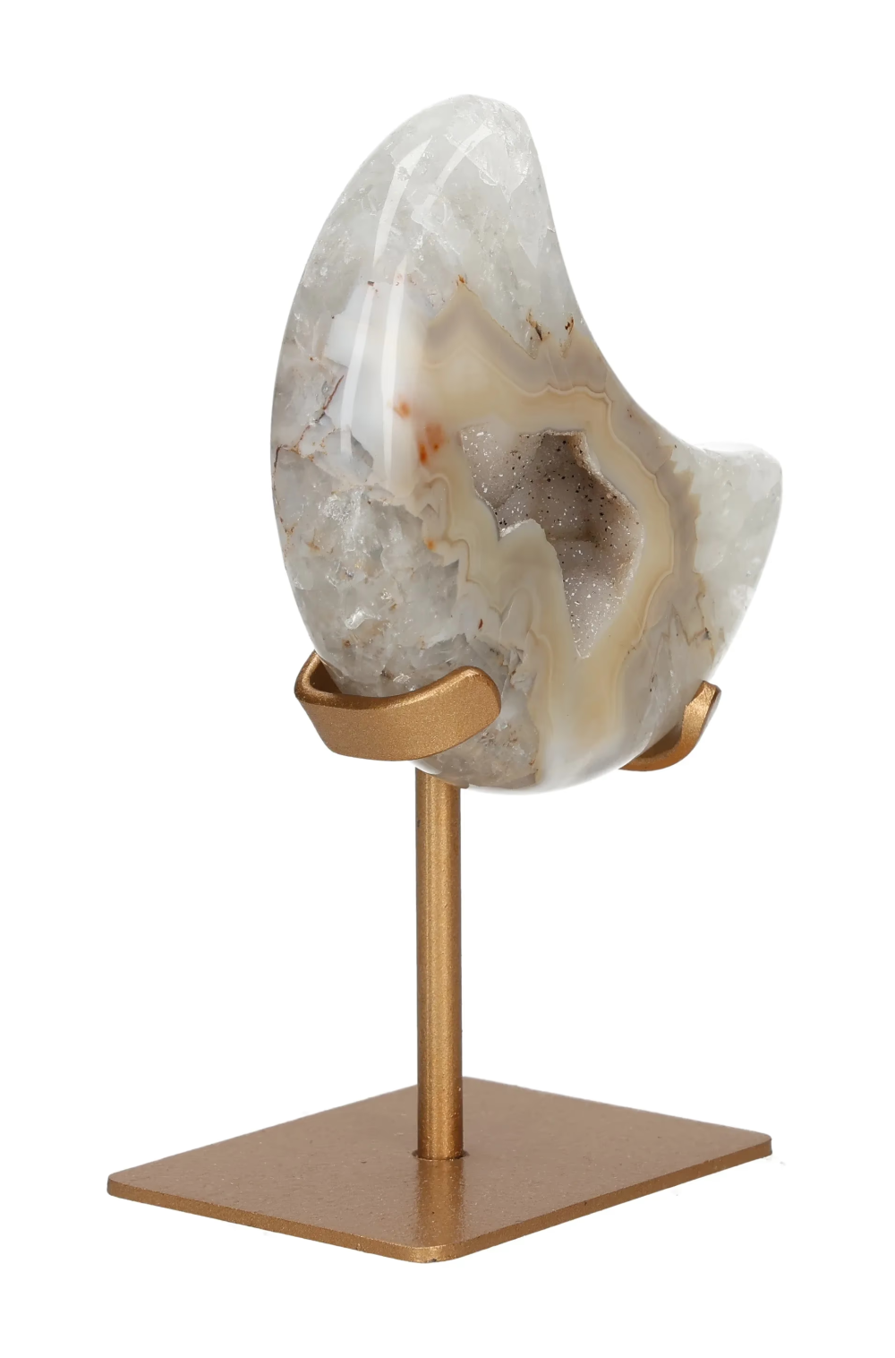 Agate Moon On Metal Stand 637404