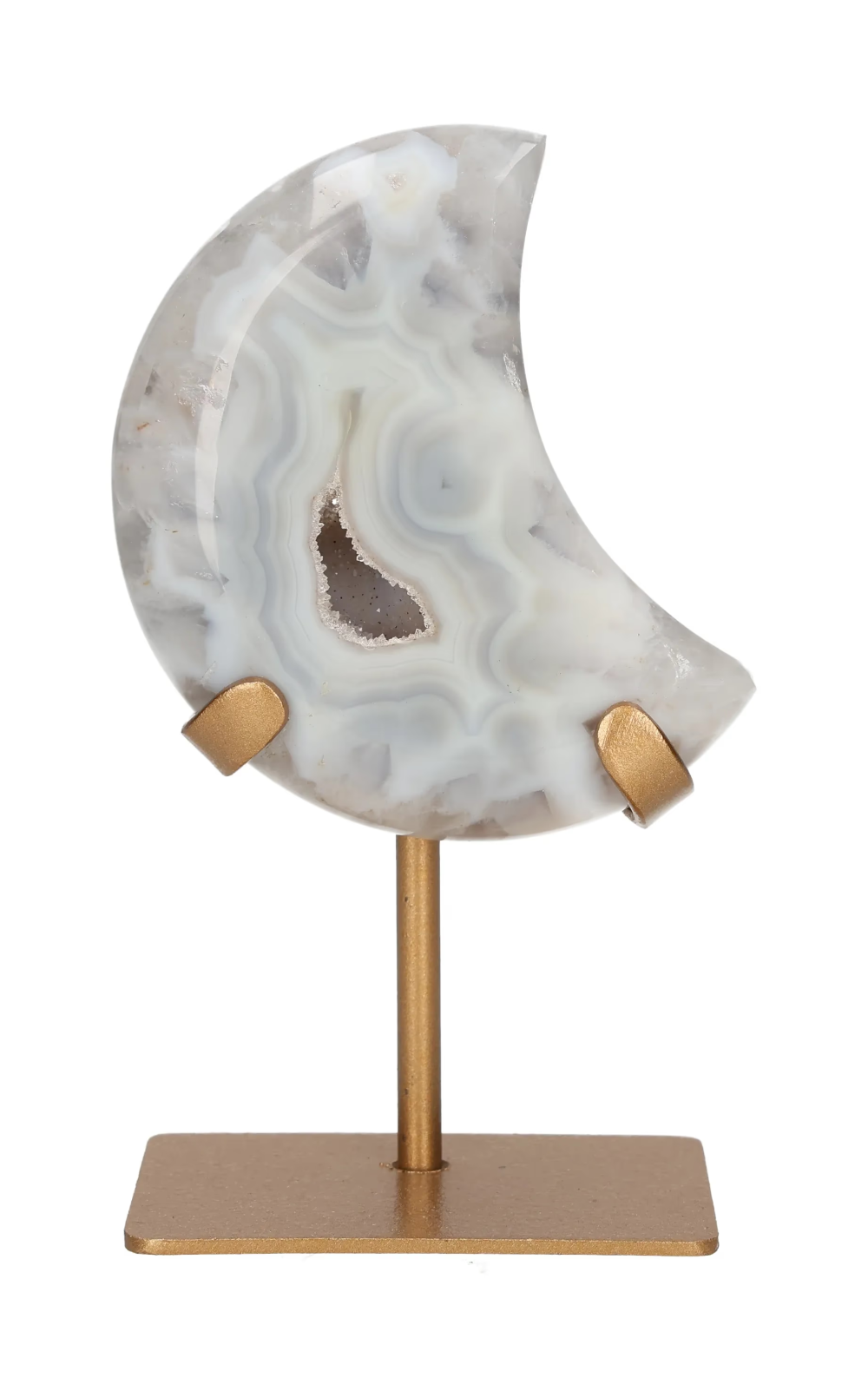 Agate Moon On Metal Stand 637428