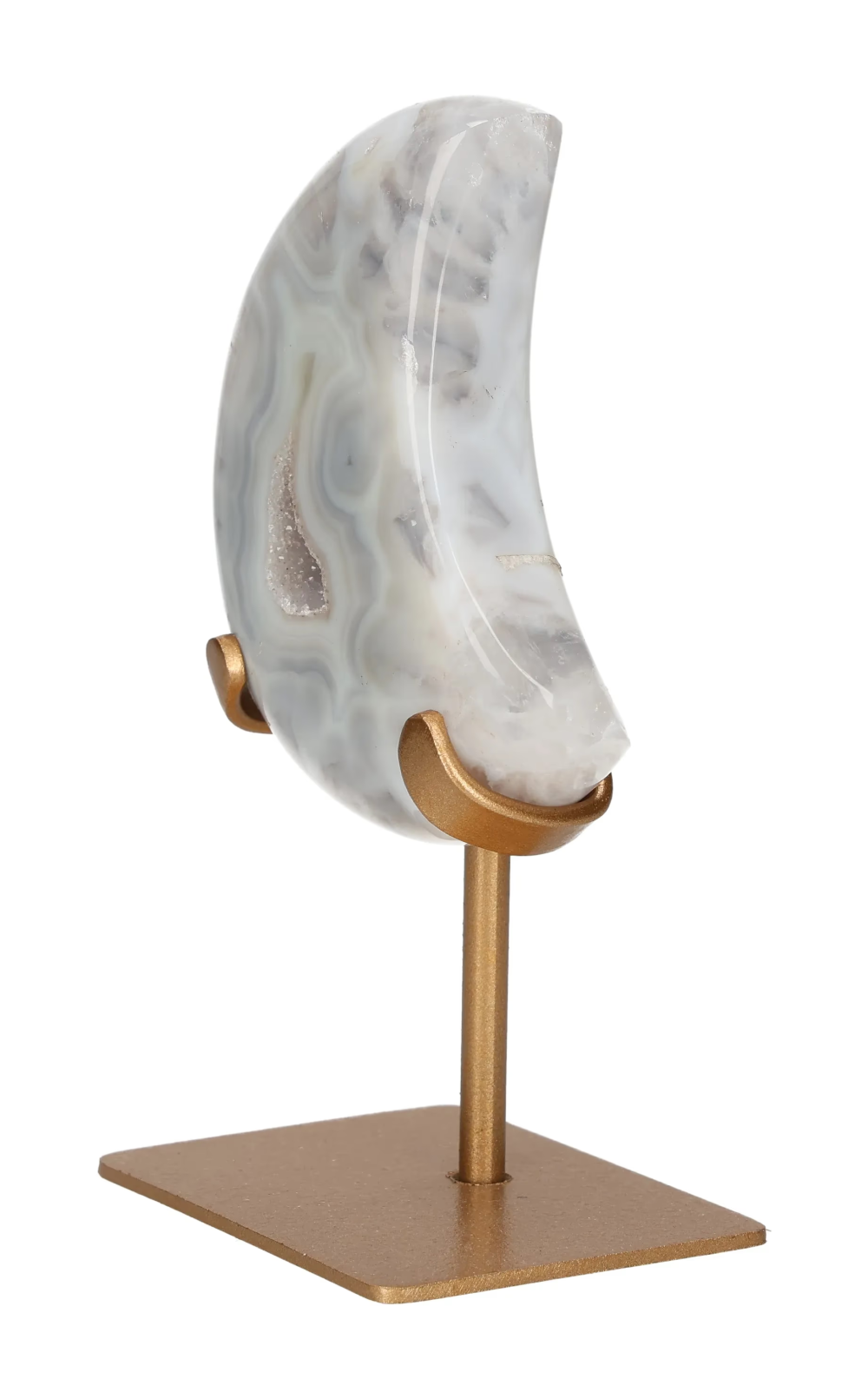 Agate Moon On Metal Stand 637428